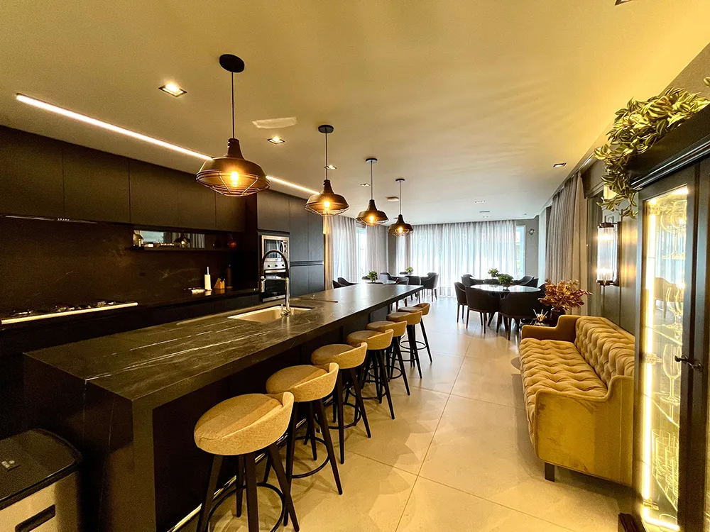 Varanda gourmet em apartamento no Kobrasol